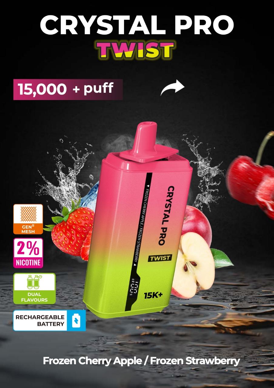 Crystal Pro Plus Twists 15000 Puff Refillable & Rechargeable Vape Device