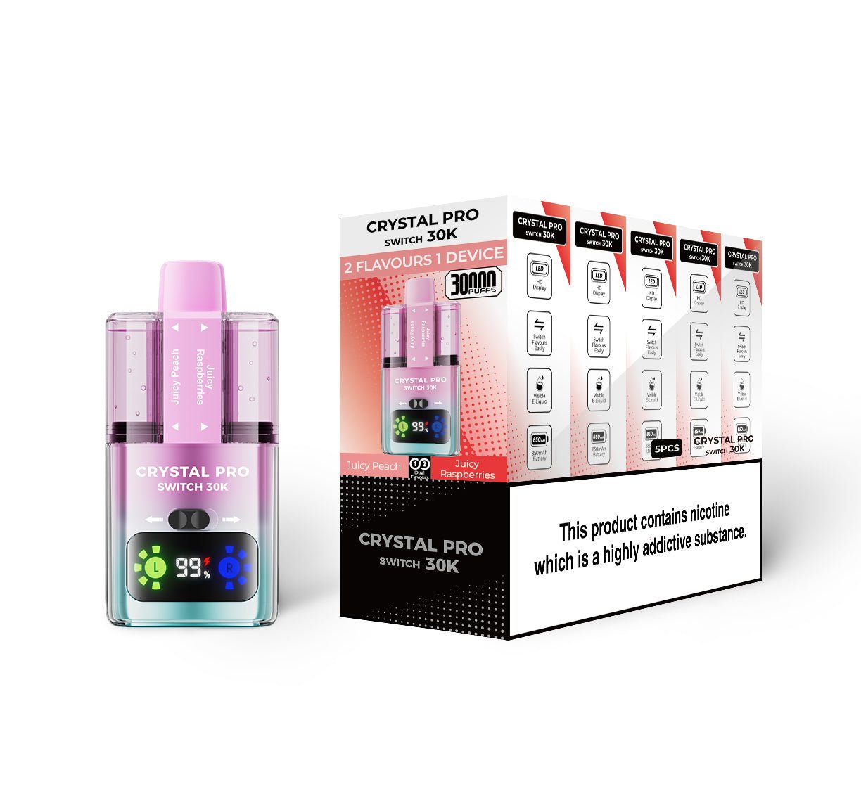 Crystal Pro Switch 30K 20mg Vape Kit - Box of 5