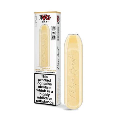 IVG Bar 600 Disposable Vape Vanilla Custard Tobacco