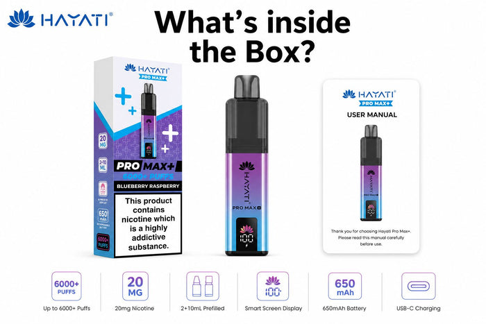 What’s in the Box of Hayati Pro Max Plus 6000 Puffs Pre-filled Kit?
