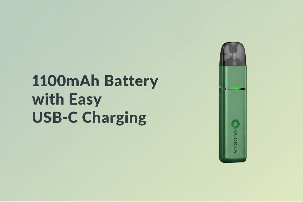 1100mAh Battery with Easy USB-C Charging