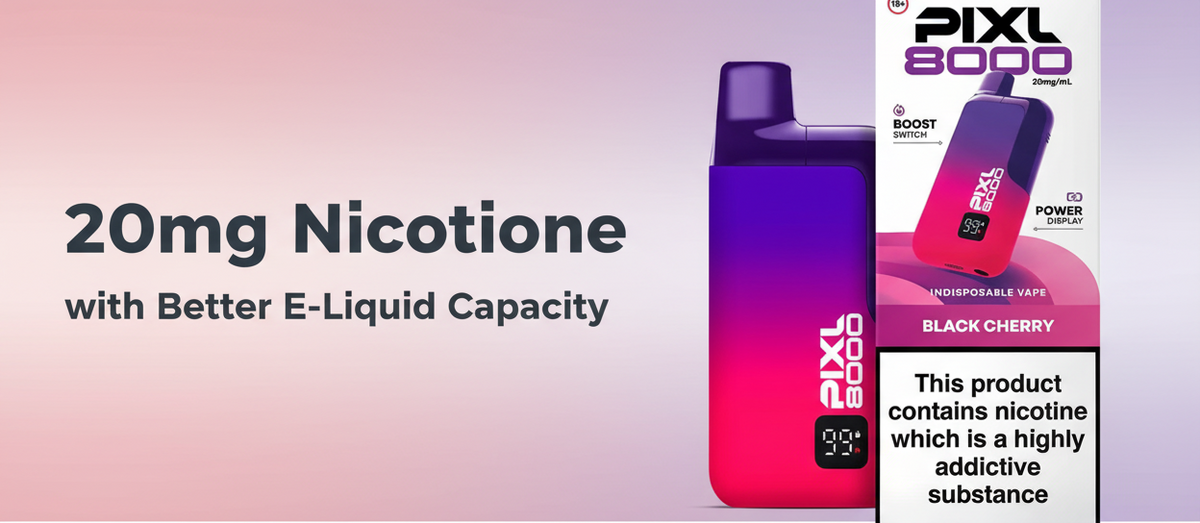 20mg Nicotine with Better E-Liquid Capacity