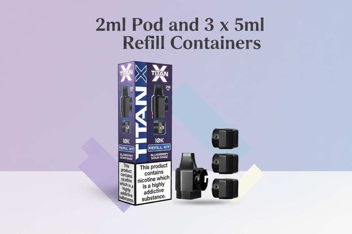2ml Pod and 3 x 5ml Refill Containers