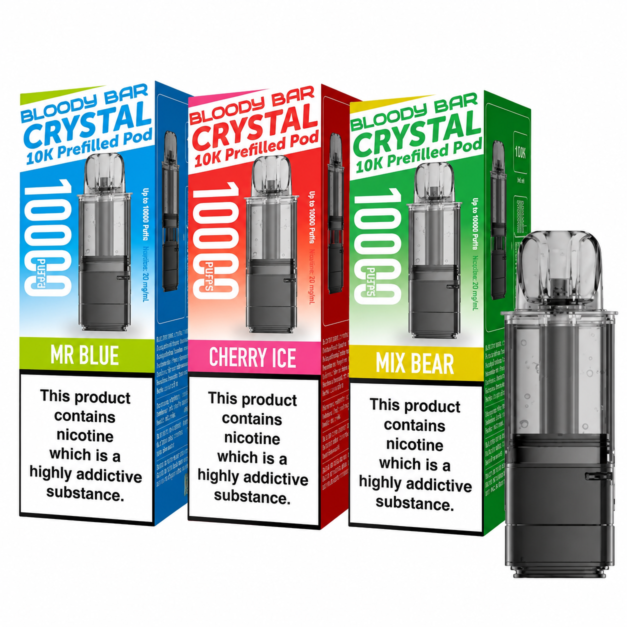 Available Bloody Bar Crystal 10K Flavours