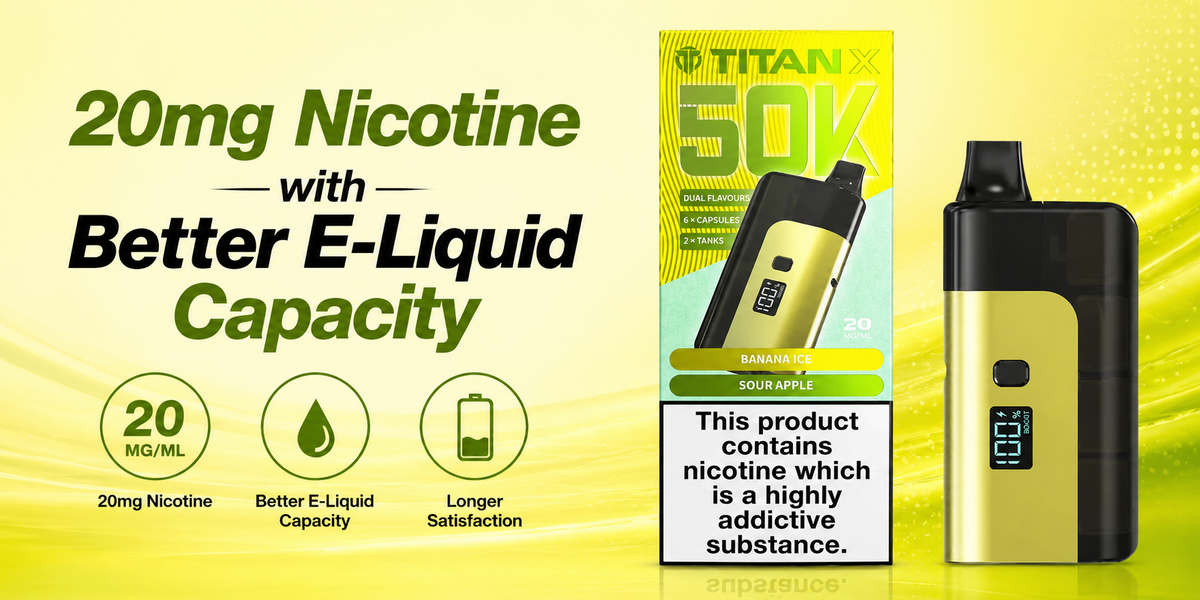 20mg Nicotine with Better E-Liquid Capacity