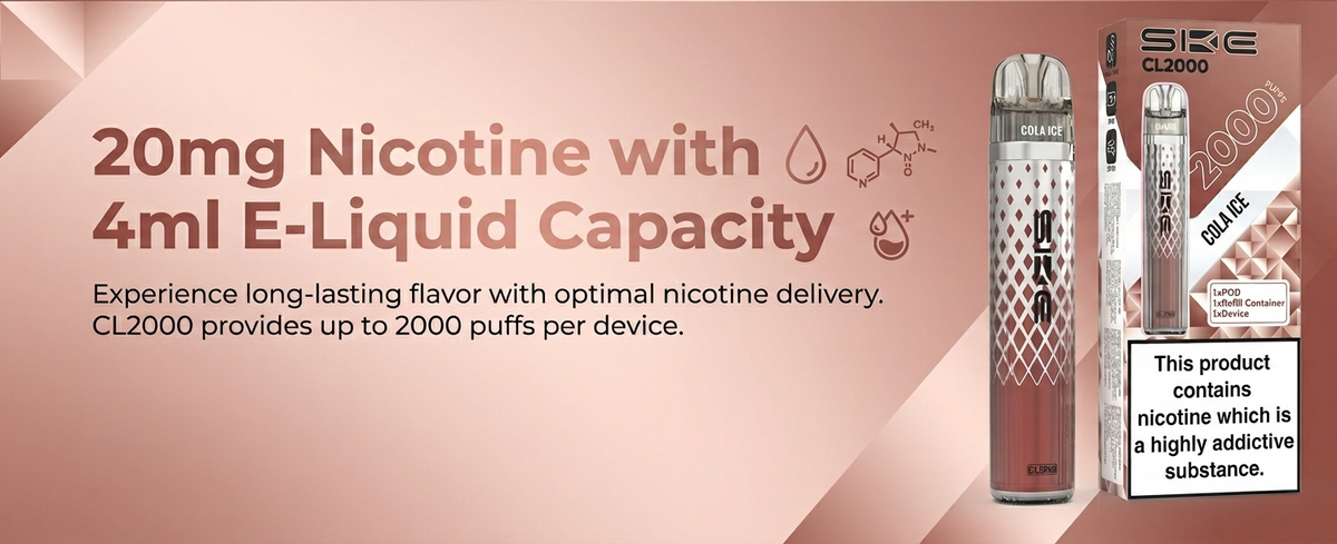 20mg Nicotine with 4ml E-Liquid Capacity