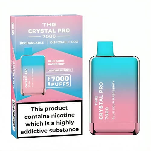 Crystal Pro 7000 Puff Disposable 20mg  - Boxes Blue Sour Raspberry