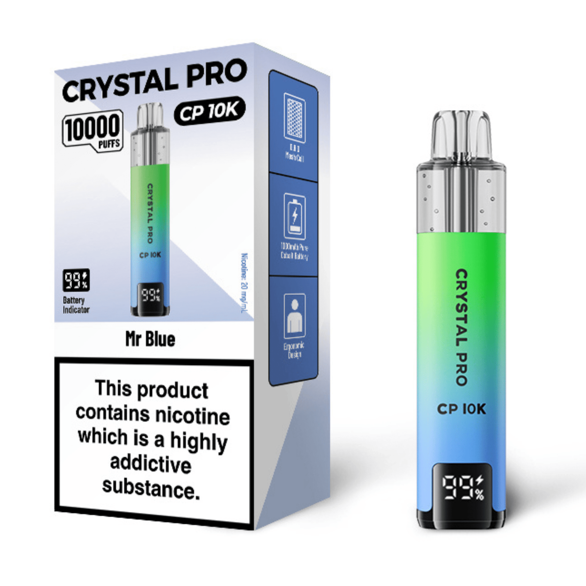 Crystal Pro CP10K Refillable Vape 20mg