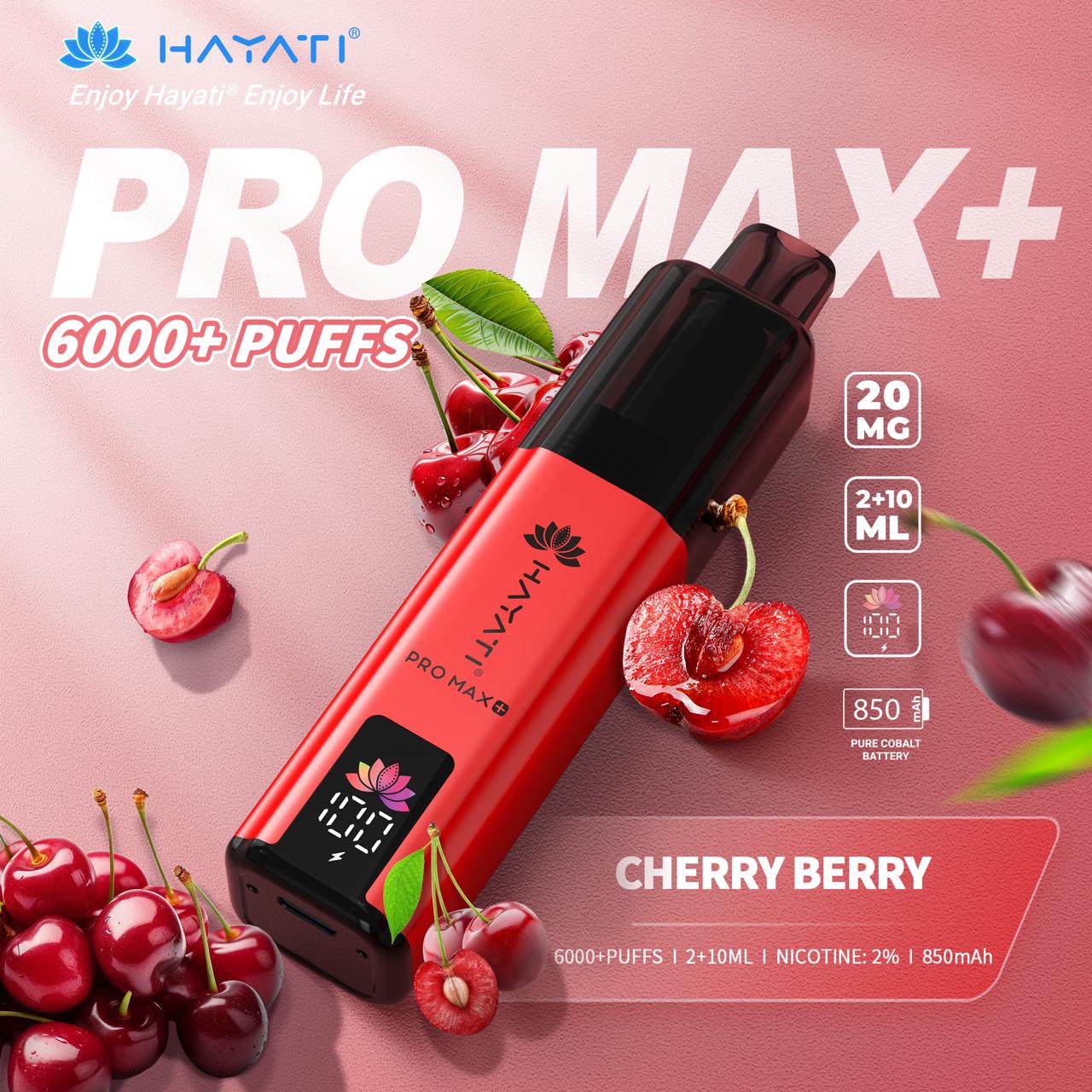 Hayati Pro Max Plus 6000 Puffs Pre-filled Vape 20mg - Box of 10