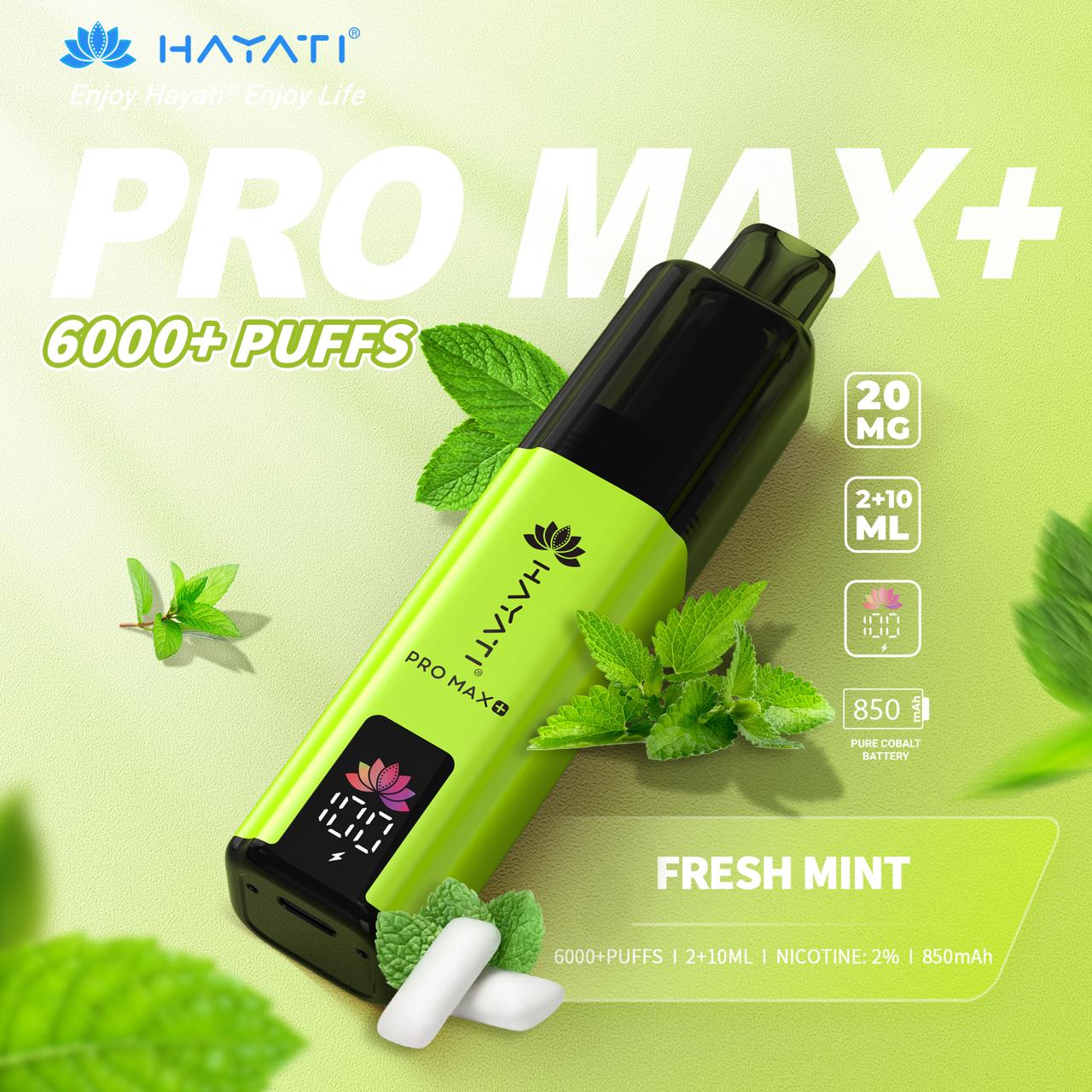 Hayati Pro Max Plus 6000 Puffs Pre-filled Vape 20mg - Box of 10