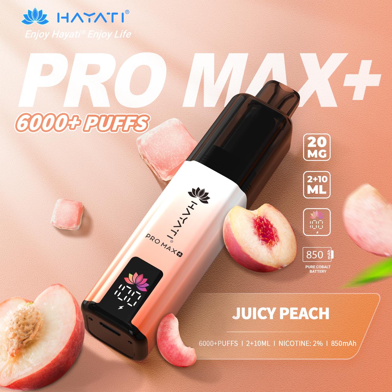 Hayati Pro Max Plus 6000 Puffs Pre-filled Vape 20mg - Box of 10