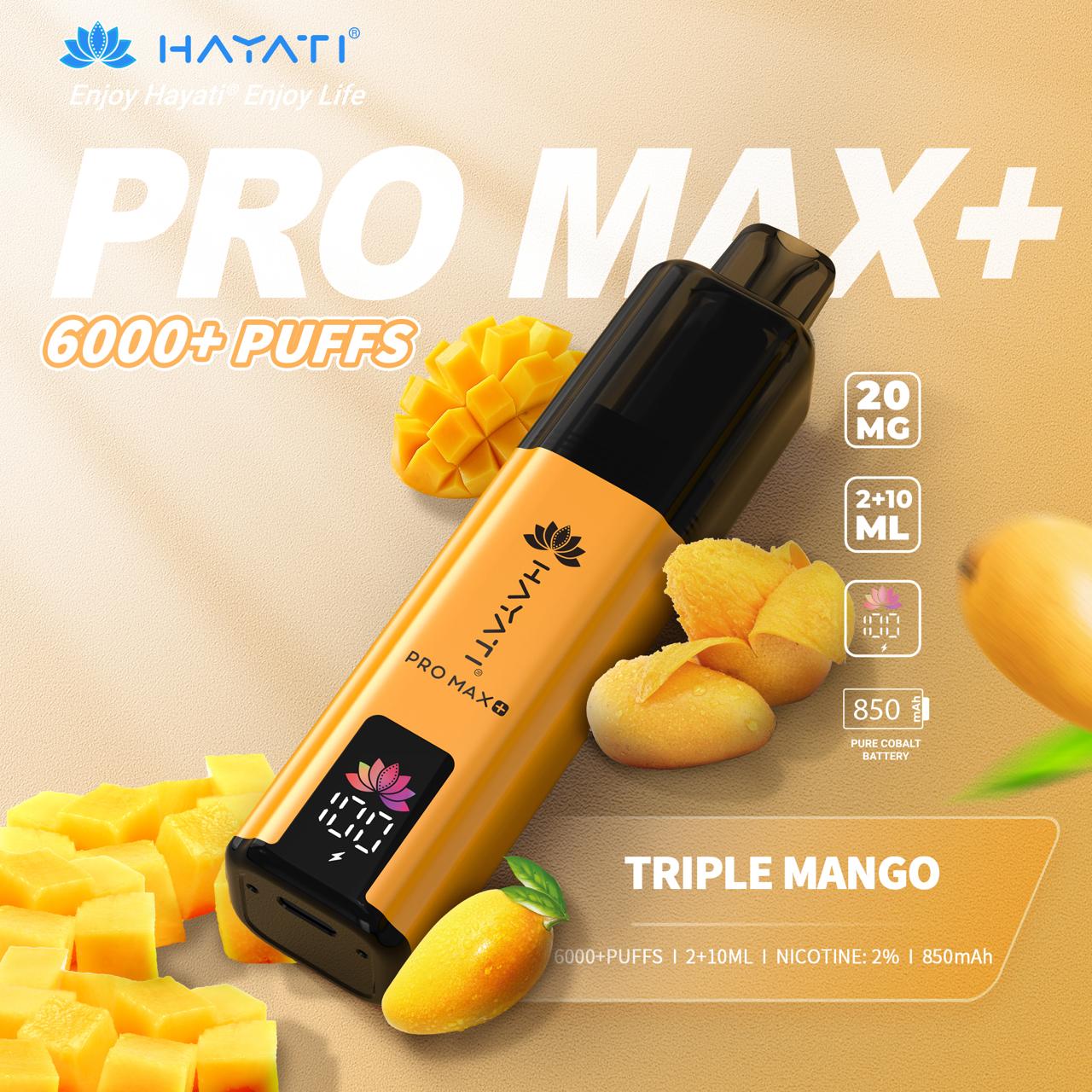 Hayati Pro Max Plus 6000 Puffs Pre-filled Vape 20mg - Box of 10