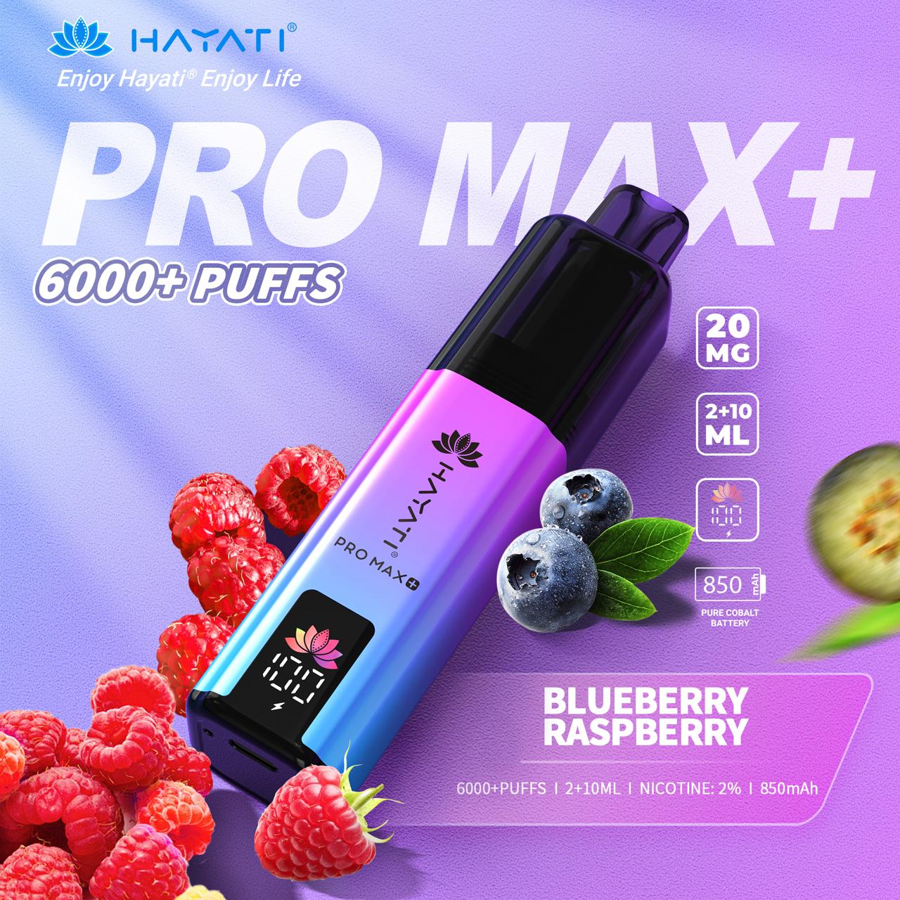 Hayati Pro Max Plus 6000 Puffs Pre-filled Vape 20mg - Box of 10