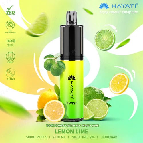 Hayati Twist 5000 Puff Disposable 20mg Lemon & Lime