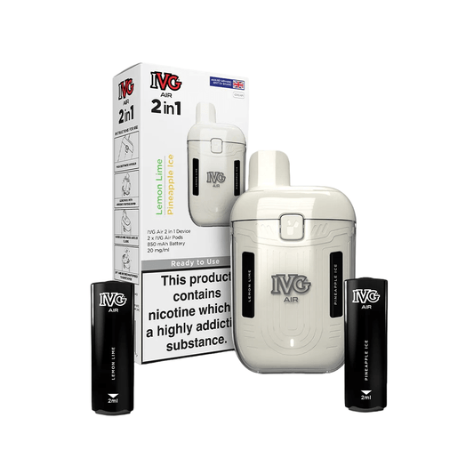 IVG AIR 2IN1 1200 Disposable Vape Kit 20mg Cream Edition