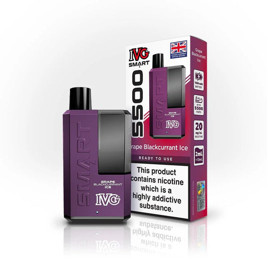 IVG Smart 5500 Disposable Vape Kit 20mg Grape Blackcurrant Ice