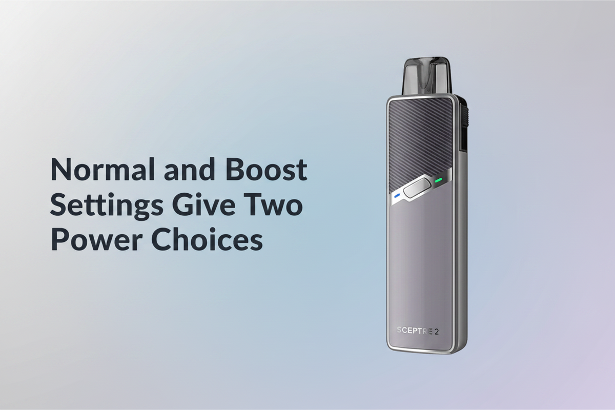 Normal and boost settings give two power choices