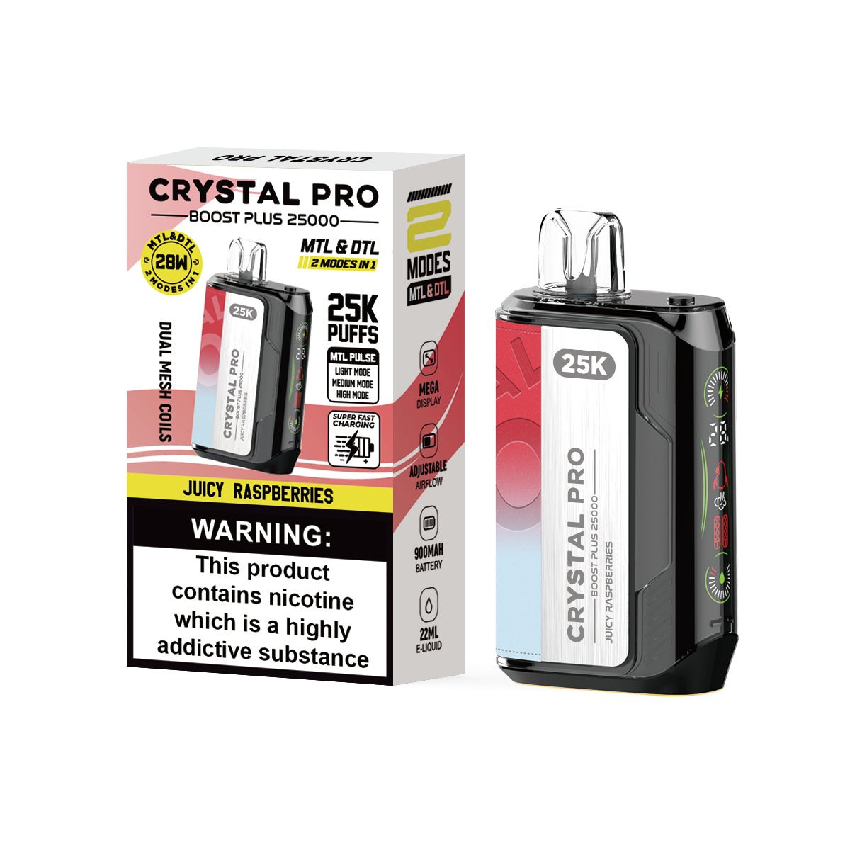 (Pre Order) Crystal Pro Boost Plus 25,000 Puff 20mg Disposable Vape