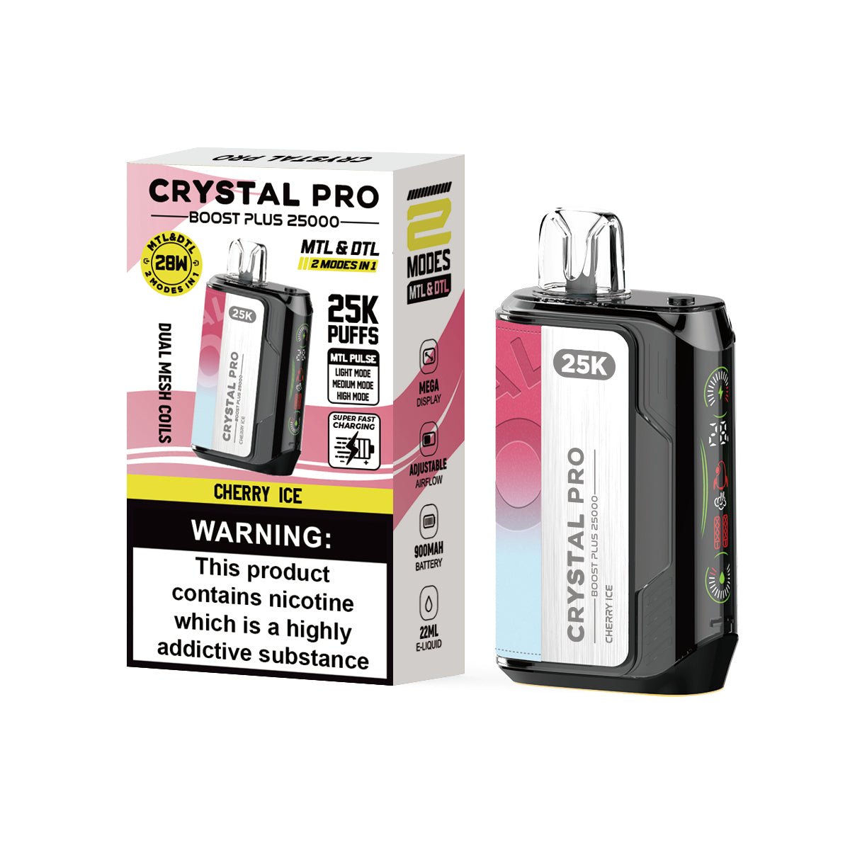 Crystal Pro Boost Plus 25,000 Puff 20mg Disposable Vape