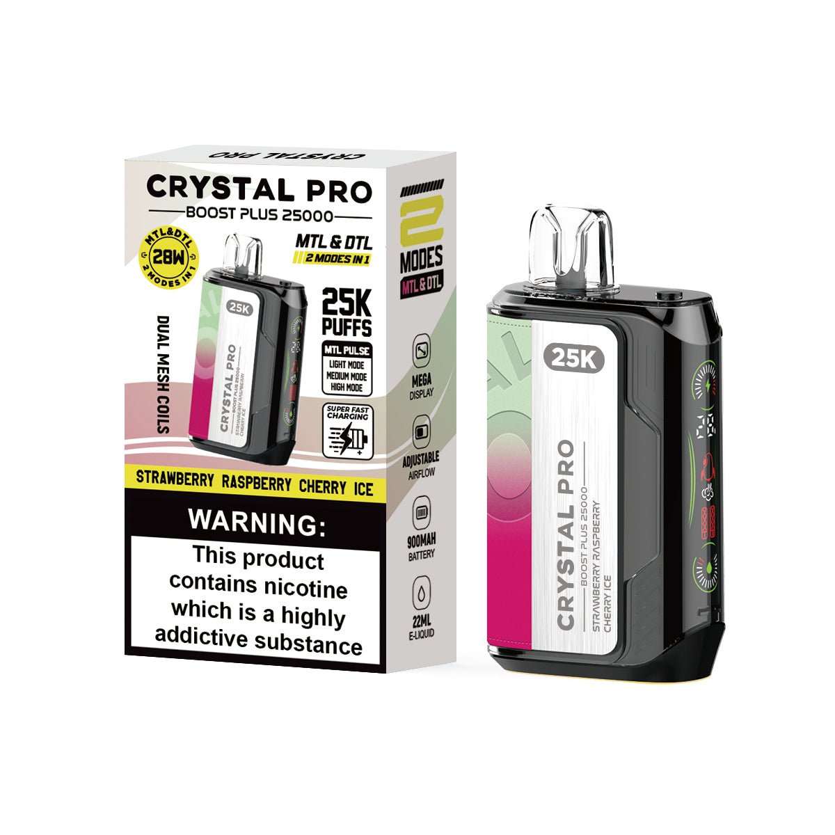 Crystal Pro Boost Plus 25,000 Puff 20mg Disposable Vape