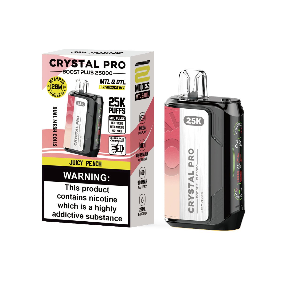 (Pre Order) Crystal Pro Boost Plus 25,000 Puff 20mg Disposable Vape