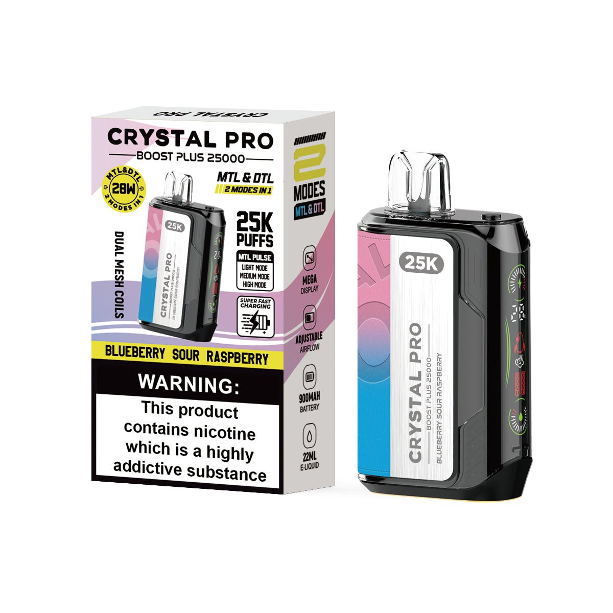 Crystal Pro Boost Plus 25,000 Puff 20mg Disposable Vape