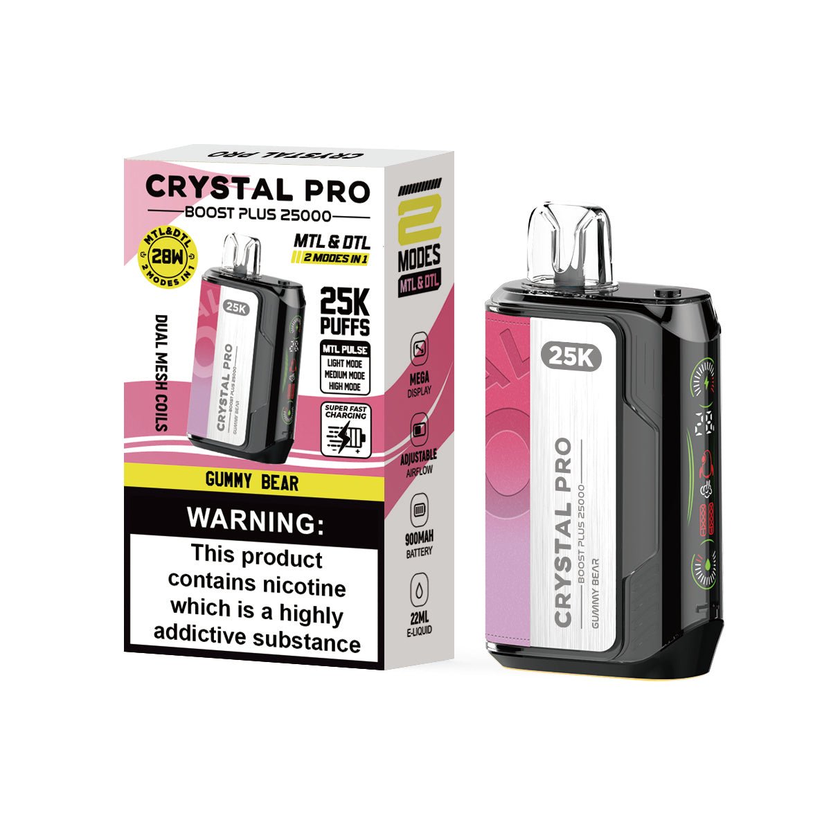 (Pre Order) Crystal Pro Boost Plus 25,000 Puff 20mg Disposable Vape