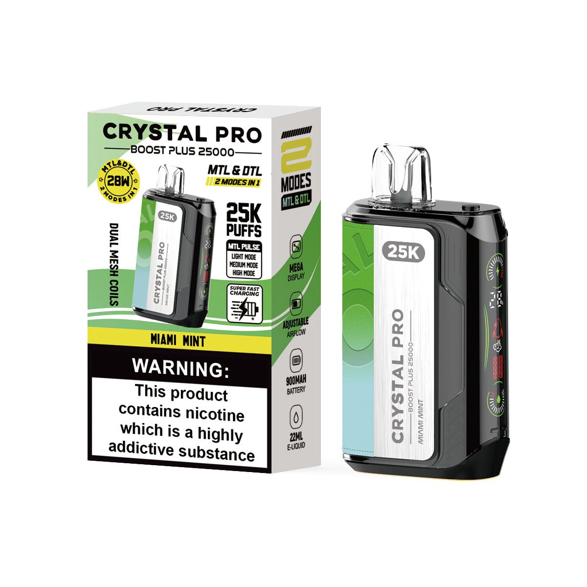 Crystal Pro Boost Plus 25,000 Puff 20mg Disposable Vape