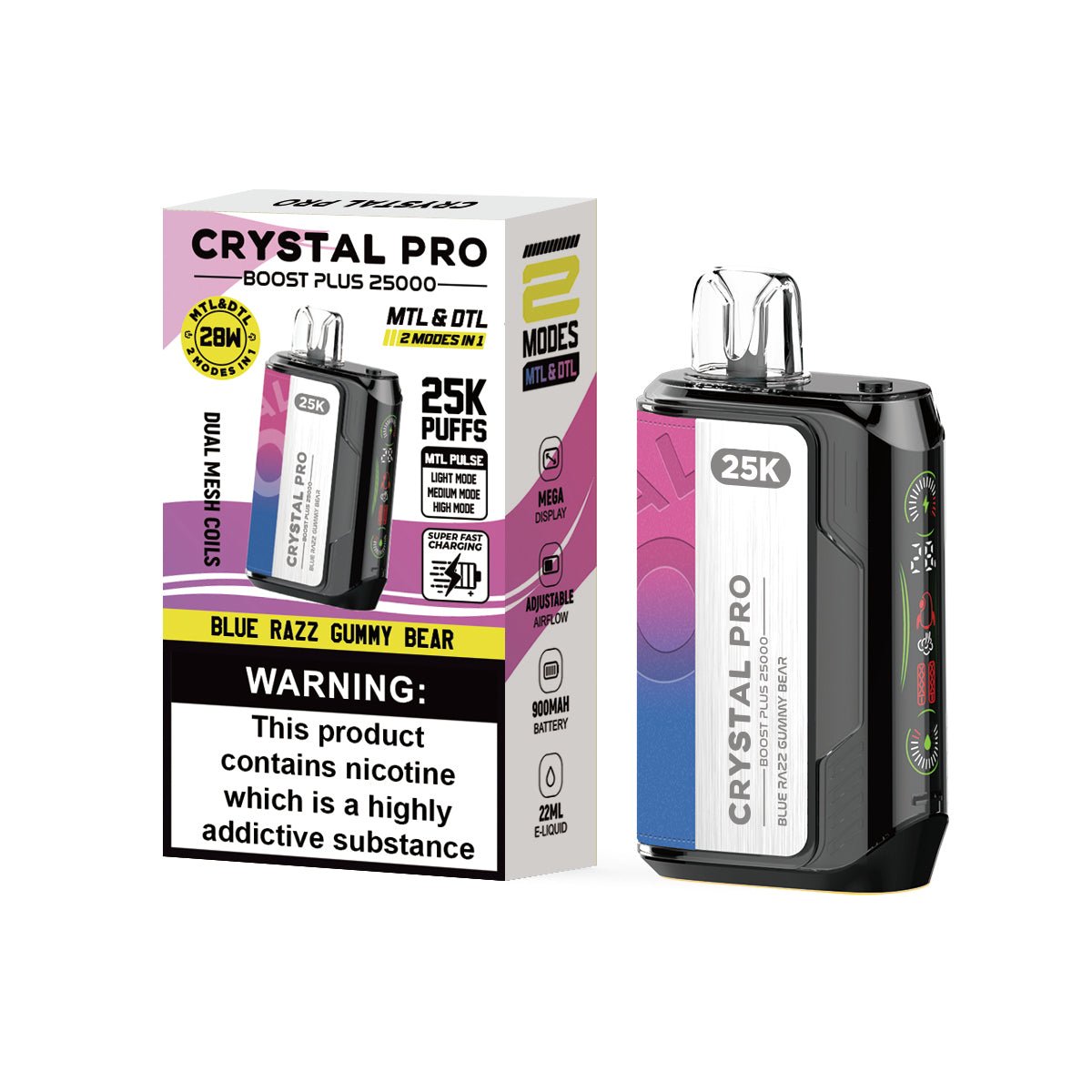 (Pre Order) Crystal Pro Boost Plus 25,000 Puff 20mg Disposable Vape