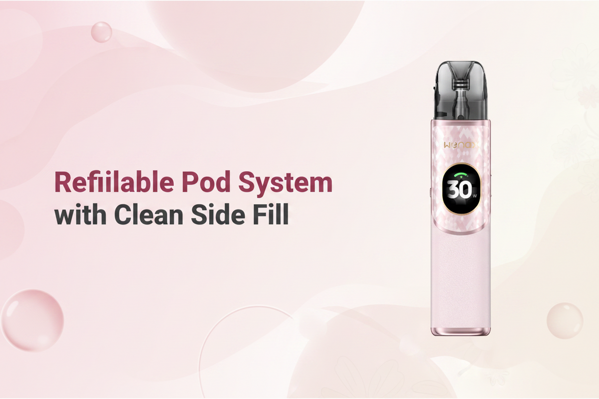 Refillable Pod System with Clean Side Fill