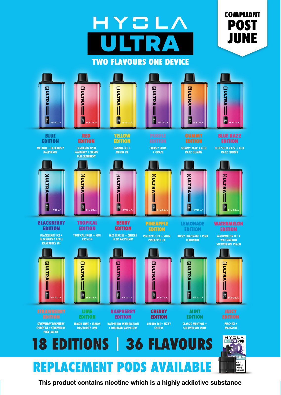 Shop Hyola Ultra 30k Prefilled Pod Vape Kit - Hyola Ultra 30k Prefilled Pod Vape Kit - Vape Blaze