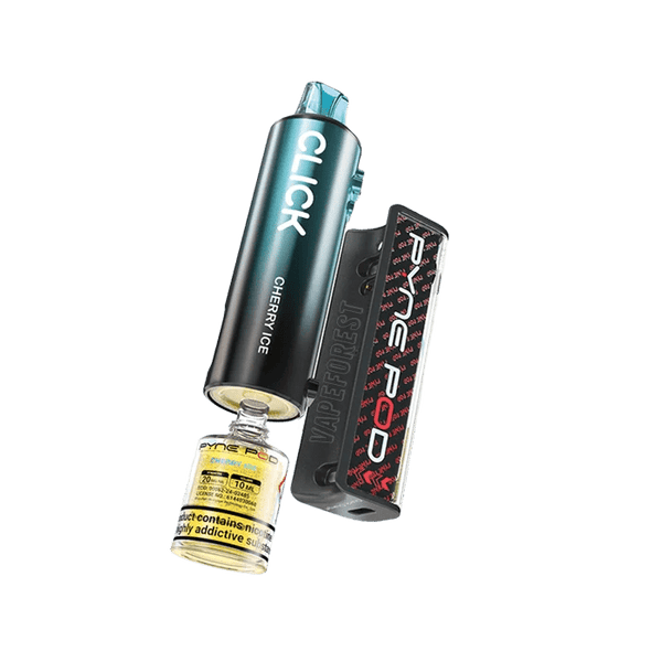 Shop Pyne Pod Click 10k Replacement Pods - Pyne Pod Click 10k Disposable Vape Box of 5 - Cherry Ice - vapeukwholesale - Vape Blaze