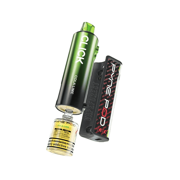 Shop Pyne Pod Click 10k Replacement Pods - Pyne Pod Click 10k Disposable Vape Box of 5 - Cola Lime - vapeukwholesale - Vape Blaze