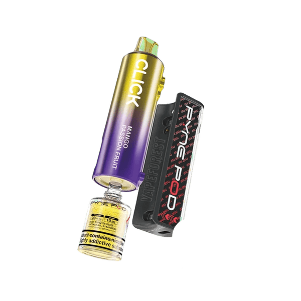Shop Pyne Pod Click 10k Replacement Pods - Pyne Pod Click 10k Disposable Vape Box of 5 - Mango Passion Fruit - vapeukwholesale - Vape Blaze