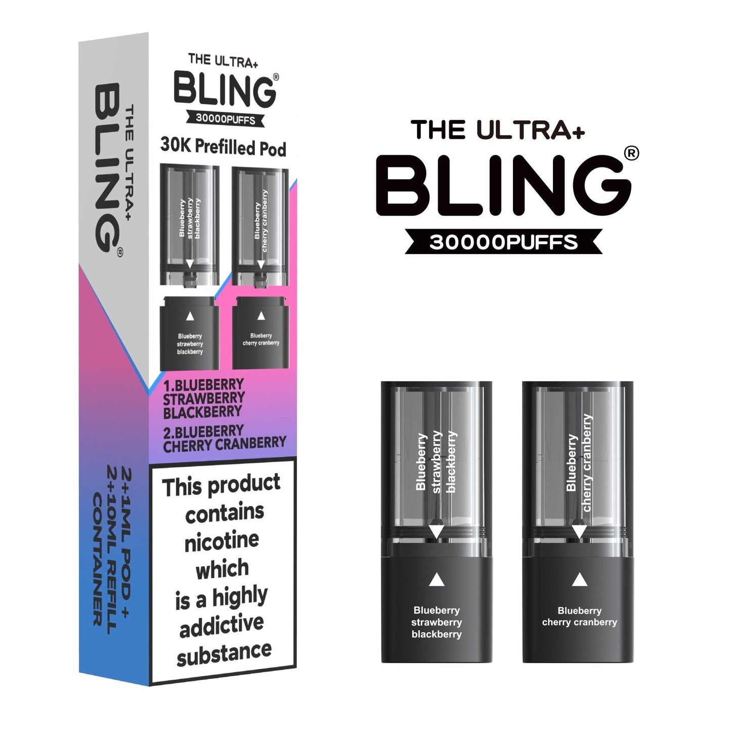Shop The Bling Ultra Plus 30k Replacement Pods Box of 5 - The Bling Ultra Plus 30k Replacement Pods Box of 5 - Wholesale Price ! - Vape Blaze