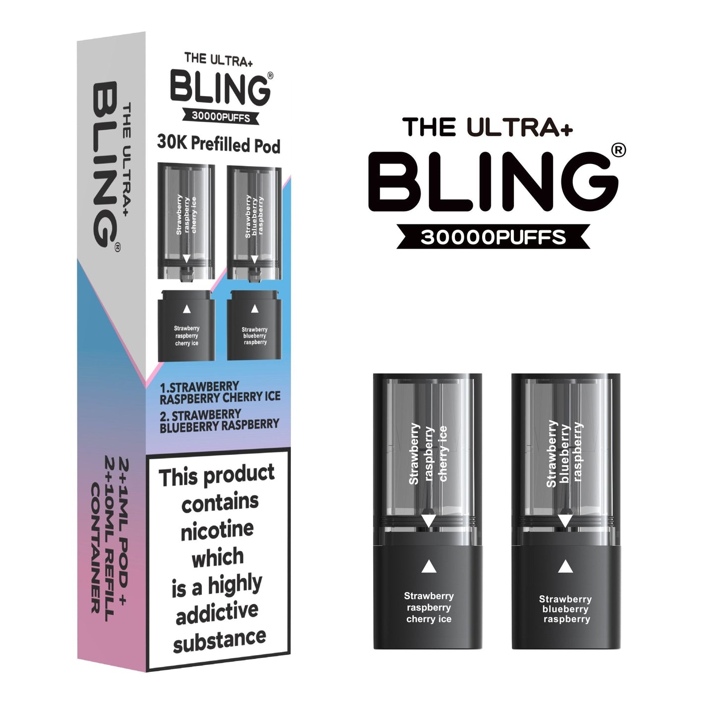Shop The Bling Ultra Plus 30k Replacement Pods Box of 5 - The Bling Ultra Plus 30k Replacement Pods Box of 5 - Wholesale Price ! - Vape Blaze