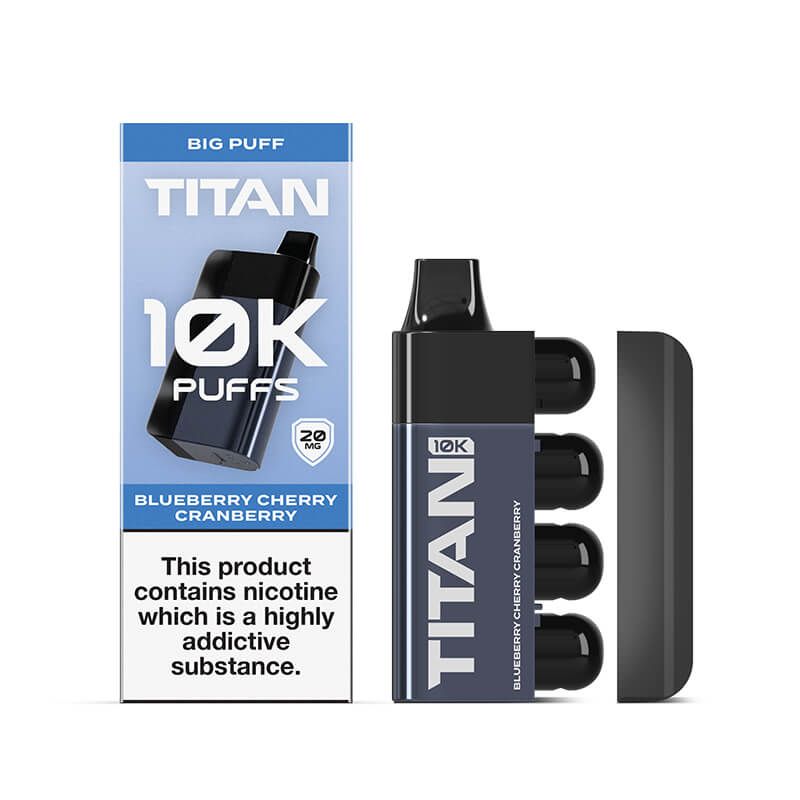 TITAN 10k Prefilled Disposable Pod 20mg Blueberry Cherry Cranberry