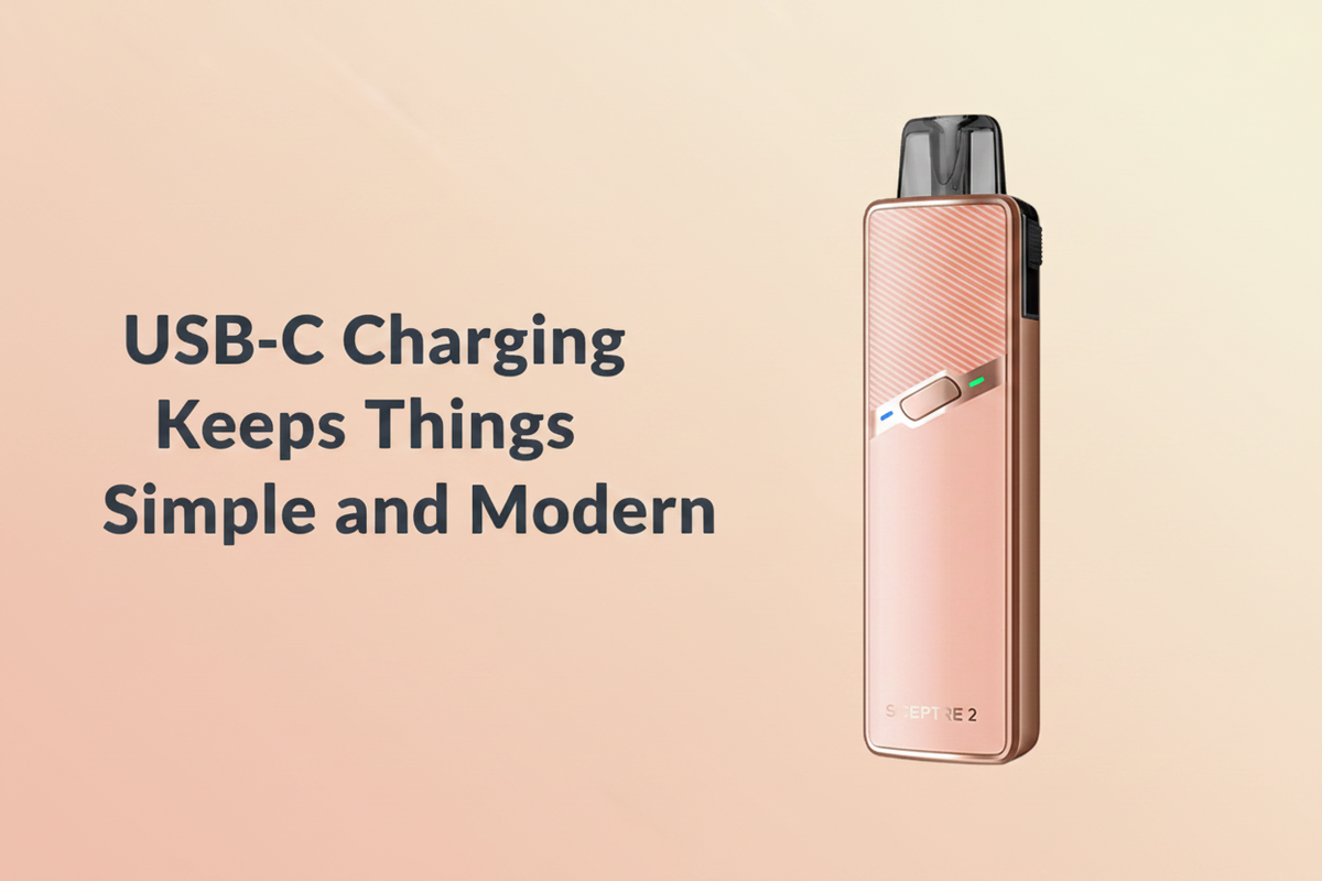 USB-C charging keeps things simple and modern