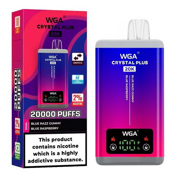 WGA Crystal Plus 20,000 Vape 2-in-1 Rechargeable Blue Razz Gummy / Blue Raspberry