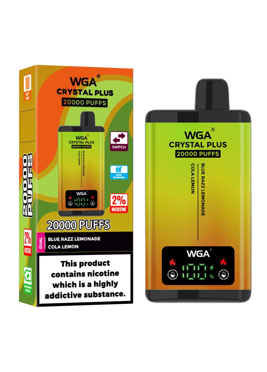 WGA Crystal Plus 20,000 Vape 2-in-1 Rechargeable Blue Razz Lemonade / Cola Lemon