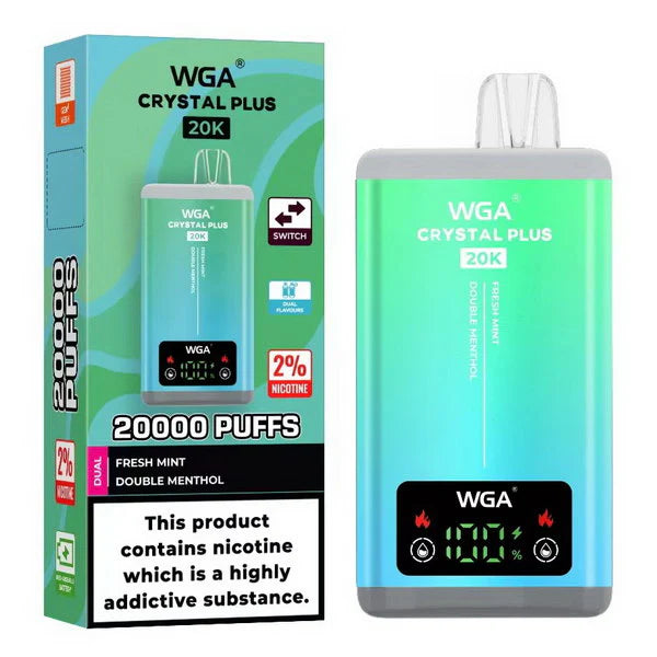 WGA Crystal Plus 20,000 Vape 2-in-1 Rechargeable Fresh Mint / Double Menthol