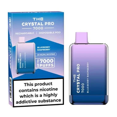 The Crystal Pro 7000 Disposable Vape Device - 20mg Blueberry Raspberry