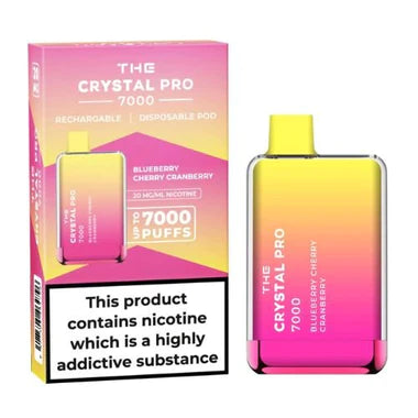 The Crystal Pro 7000 Disposable Vape Device - 20mg Blueberry Cherry Cranberry